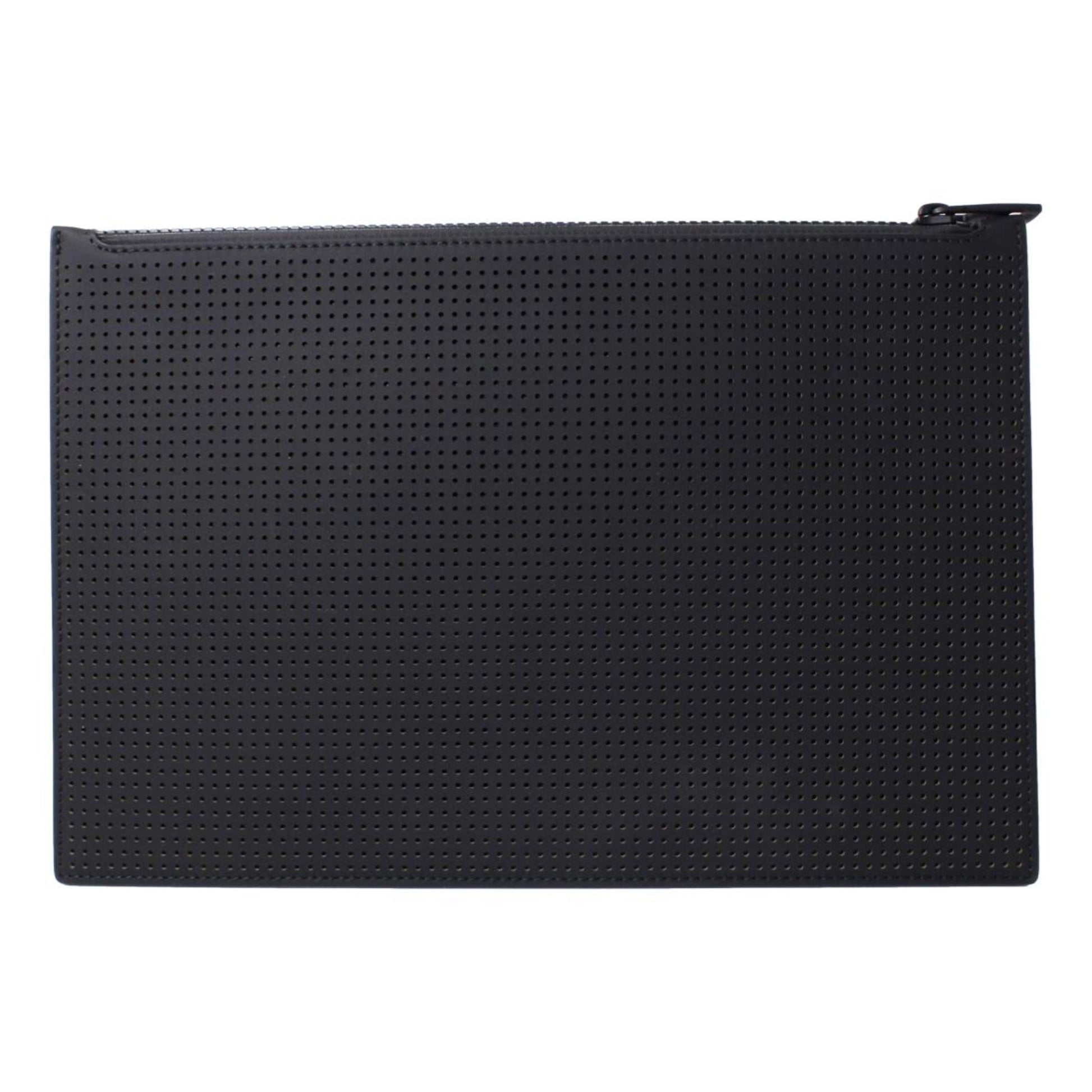 Alexander McQueen Black Leather Flat Pouch with Card Slots -   Shop Bags LLC 