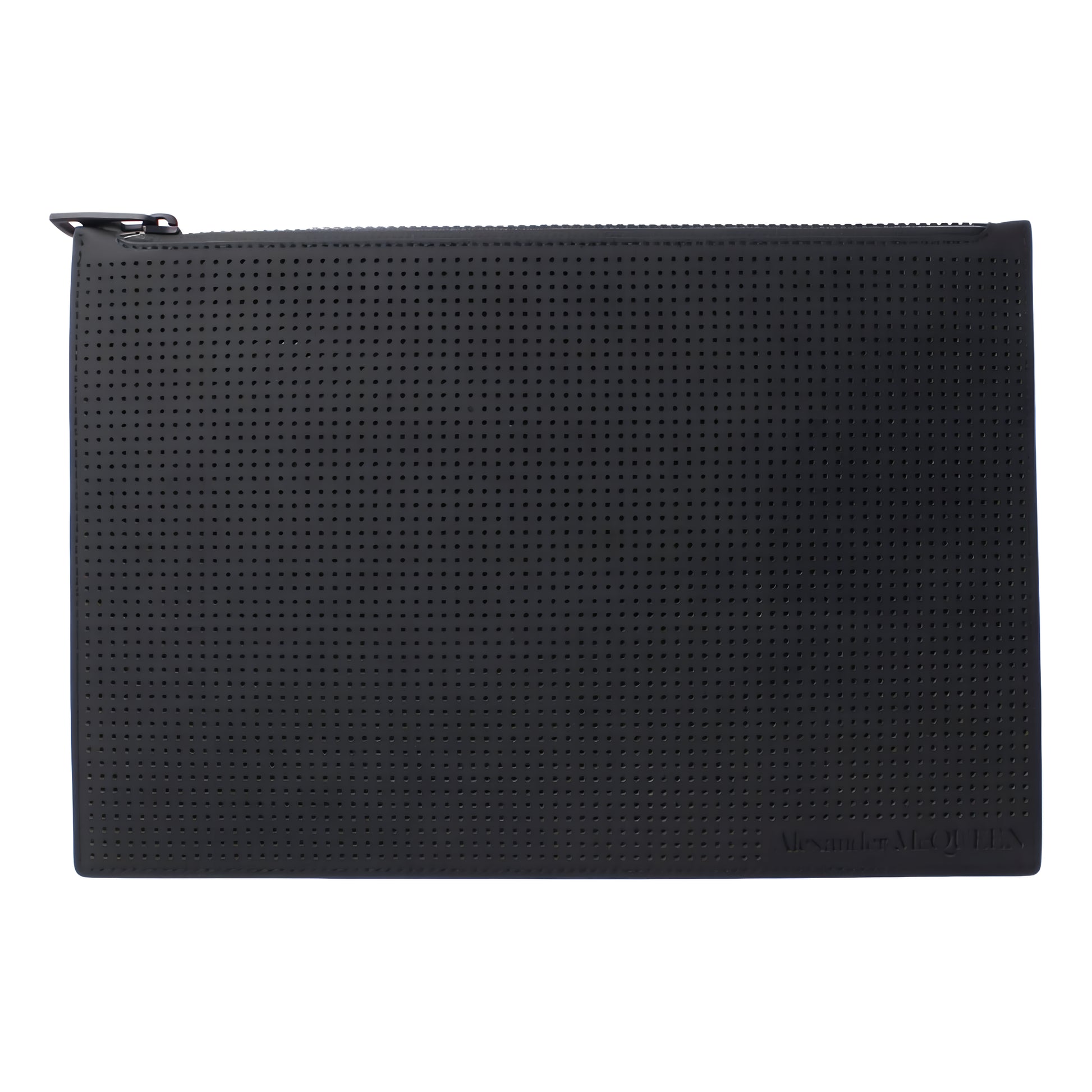 Alexander McQueen Black Leather Flat Pouch with Card Slots -   Shop Bags LLC