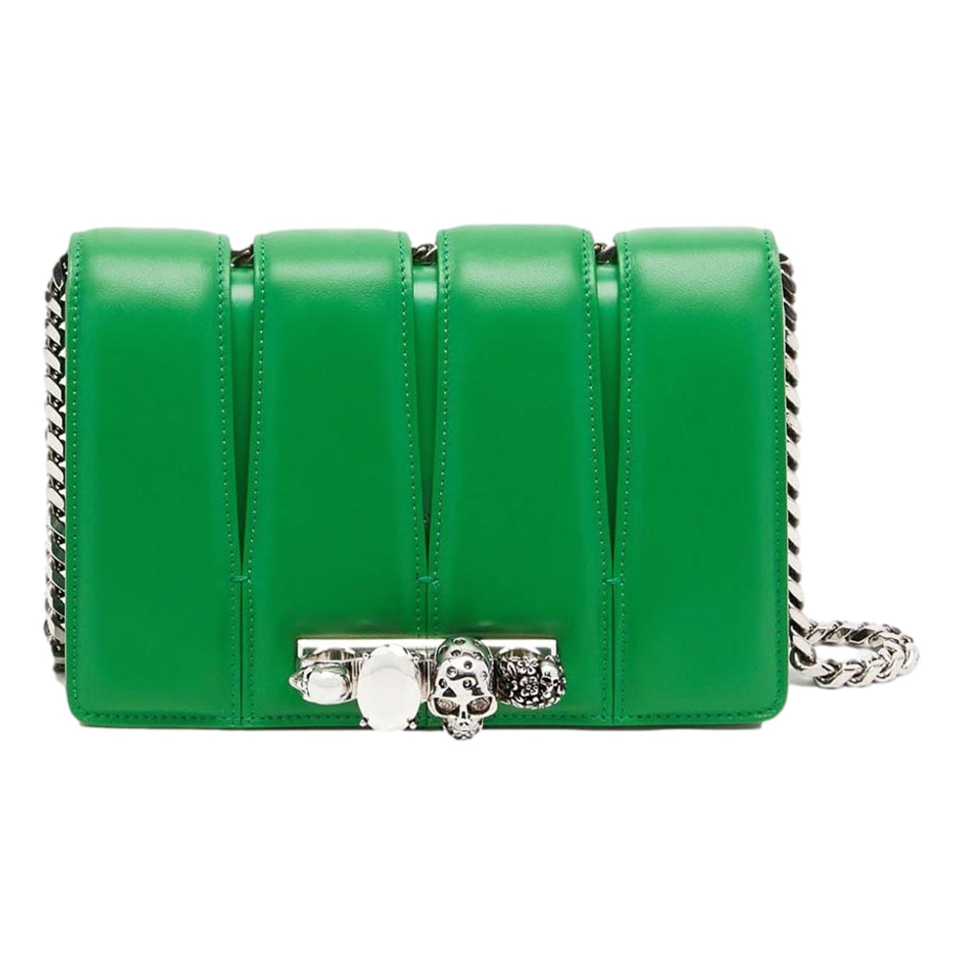 Alexander McQueen Clutch: The Slash Skull Ring Bag in Bright Green -   Shop Bags LLC 