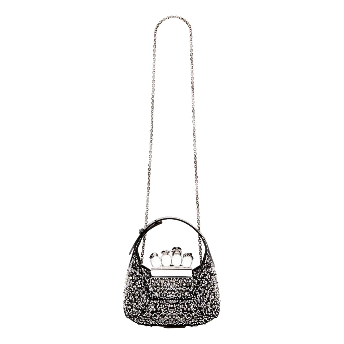 Alexander McQueen Crystal Skull Handle Handbag - Luxury Hobo Bag