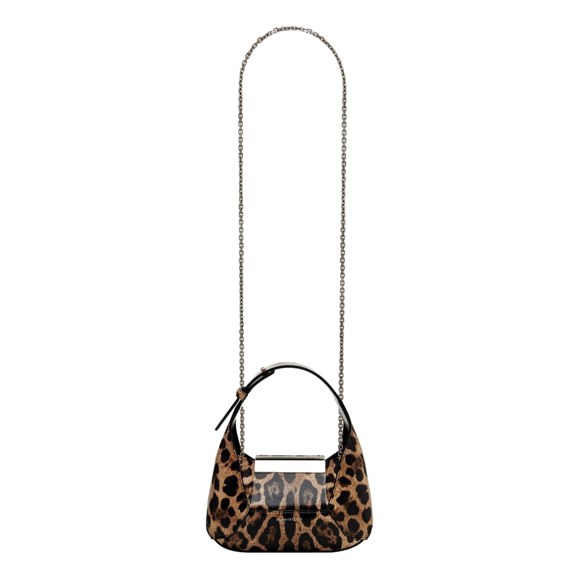 Alexander McQueen Leopard Print Jewelled Shoulder Bag Skull Knuckle -   Shop Bags LLC 
