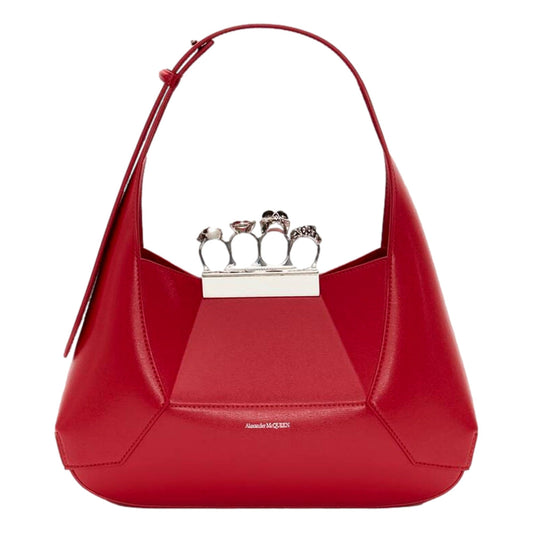 Alexander McQueen Red Jewelled Hobo Bag - Luxe Style Statement