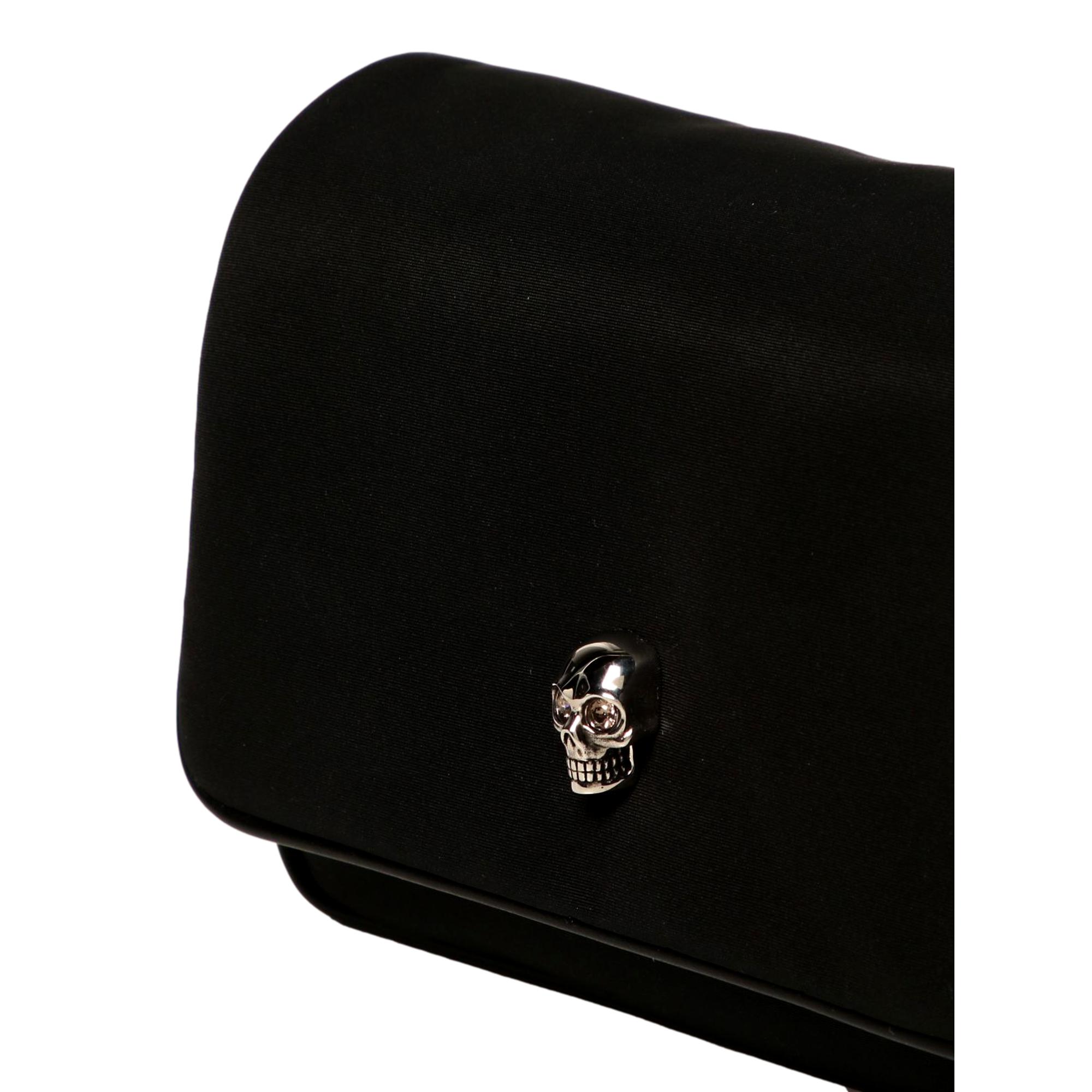 Alexander McQueen Small Black Nylon Skull Shoulder Bag -  