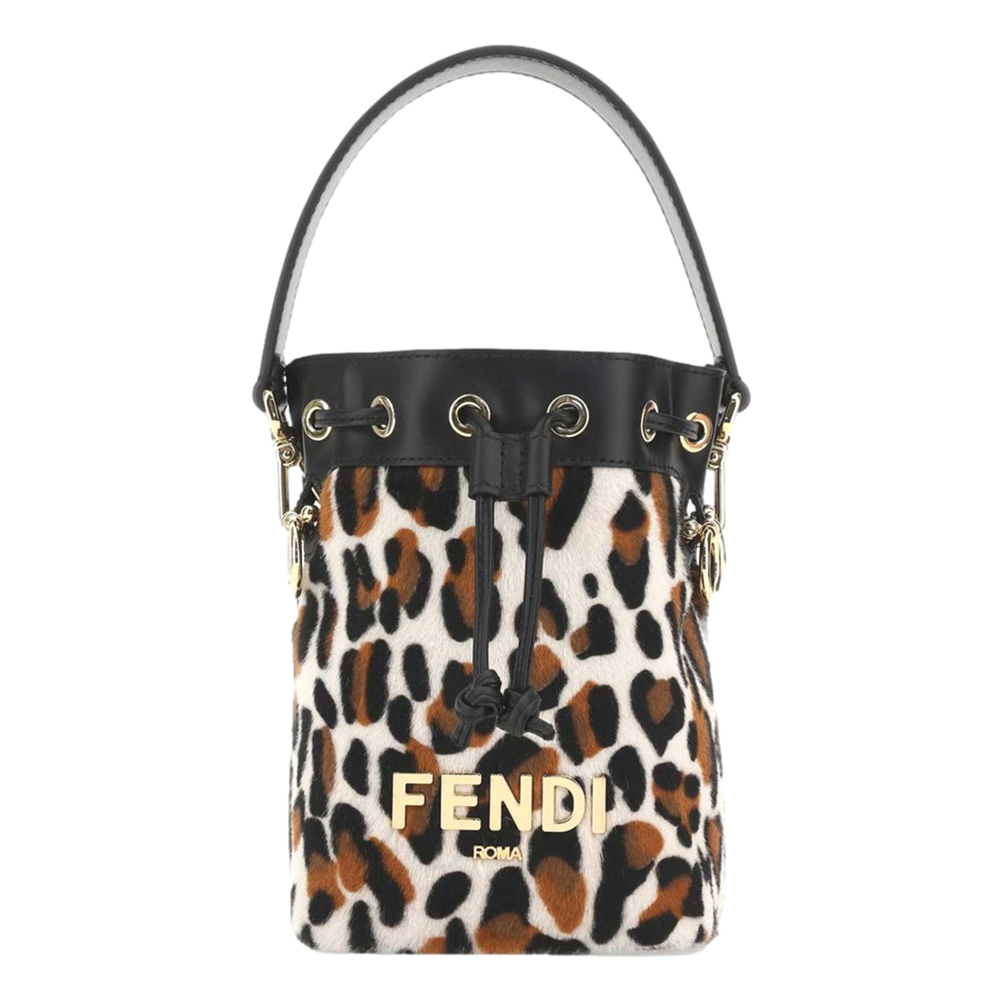 Animal Print Mini Crossbody Bucket Bag - Luxurious Fendi Mon Tresor -   Shop Bags 