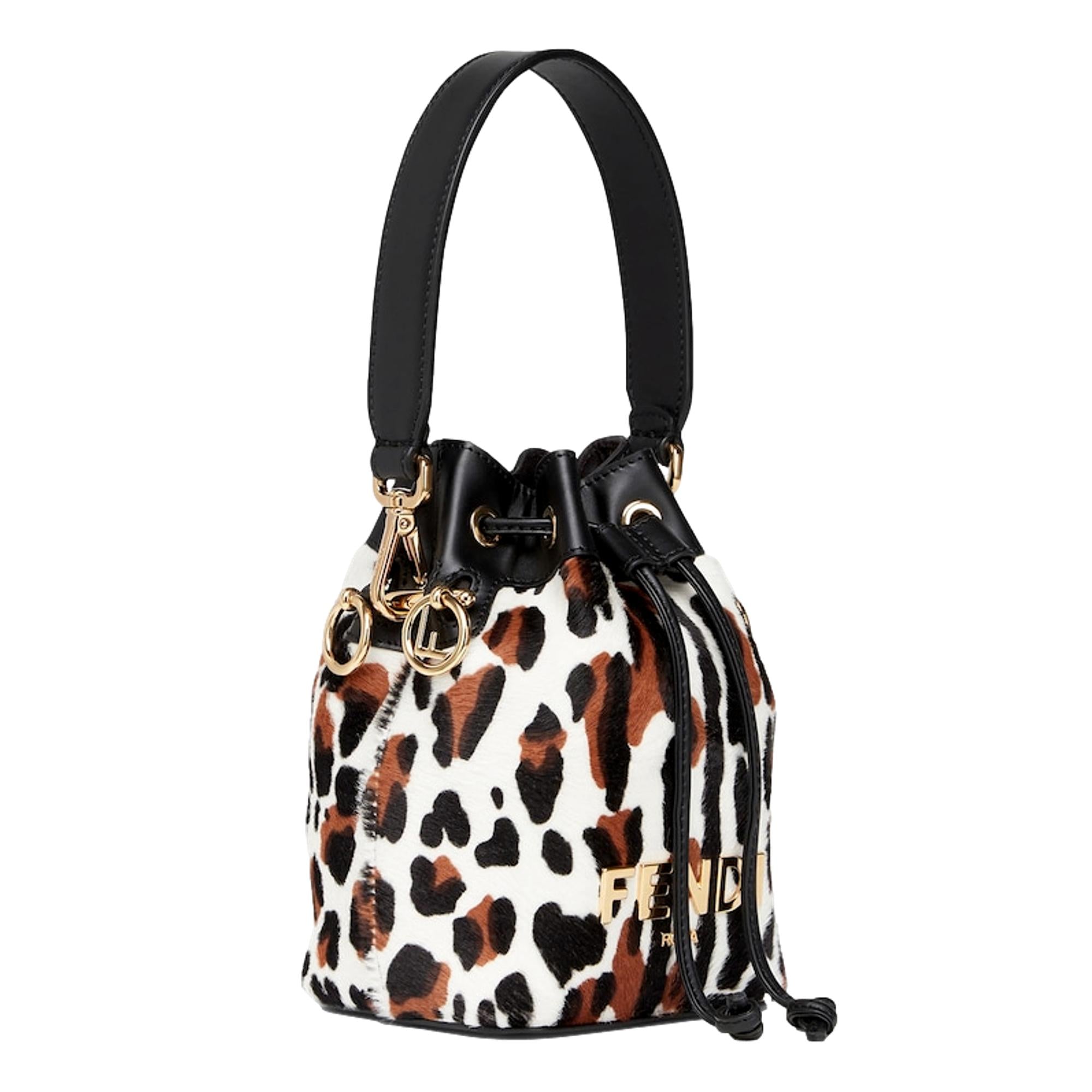 Animal Print Mini Crossbody Bucket Bag - Luxurious Fendi Mon Tresor -   Shop Bags 