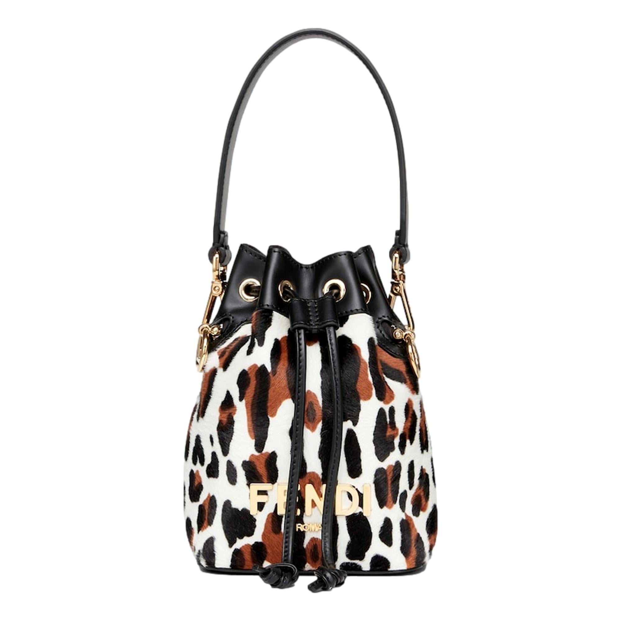 Animal Print Mini Crossbody Bucket Bag - Luxurious Fendi Mon Tresor -   Shop Bags 