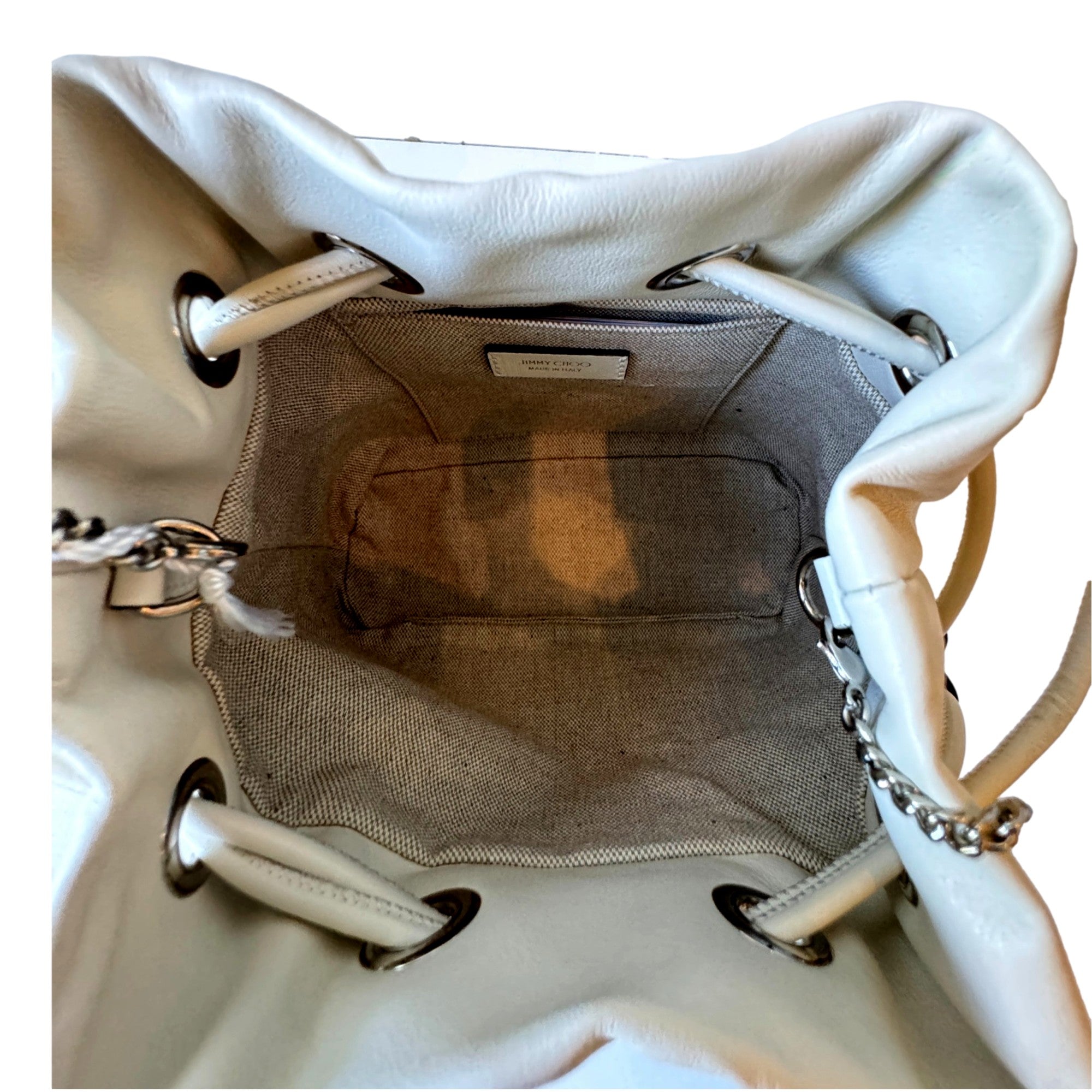 Ivory Crossbody Bucket Bag | Jimmy Choo Pearl Design & Style