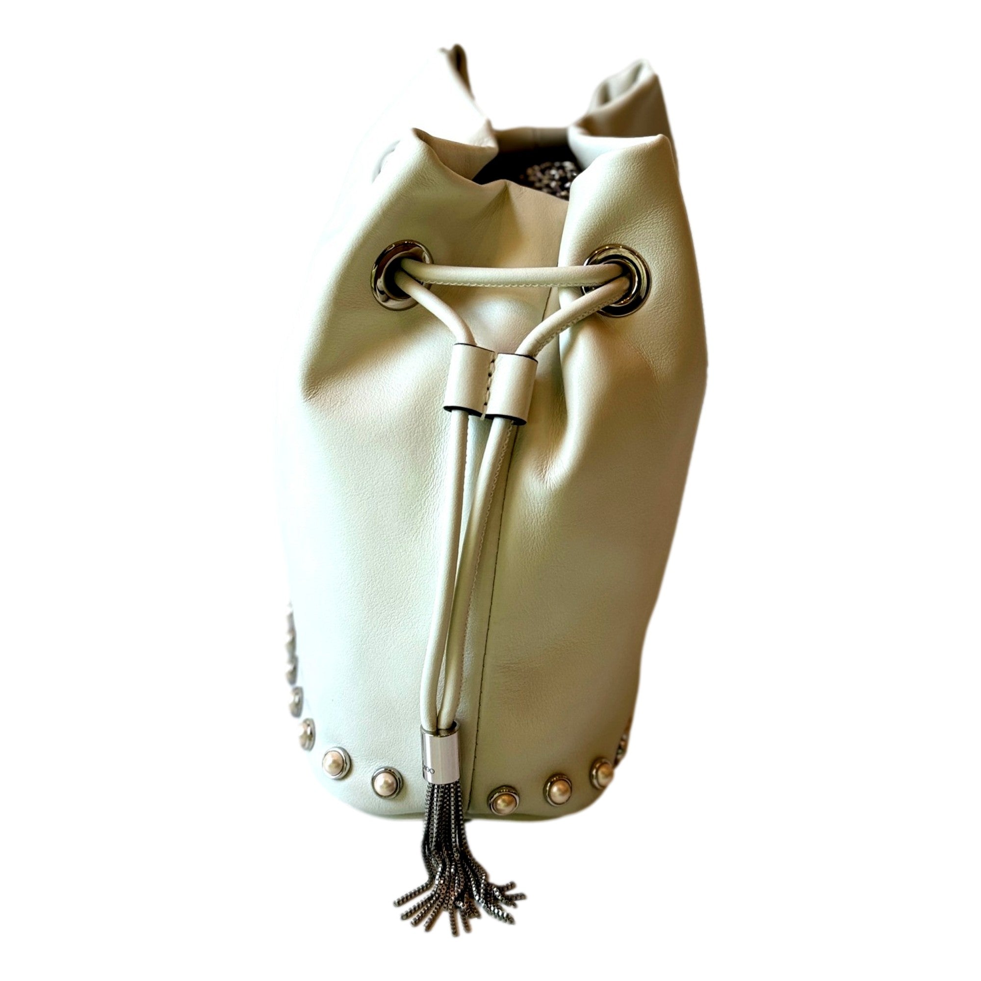 Ivory Crossbody Bucket Bag | Jimmy Choo Pearl Design & Style