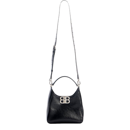 Balenciaga BB Soft Hobo Black Calfskin Leather Black Mini Shoulder Bag -   Shop Bags LLC 