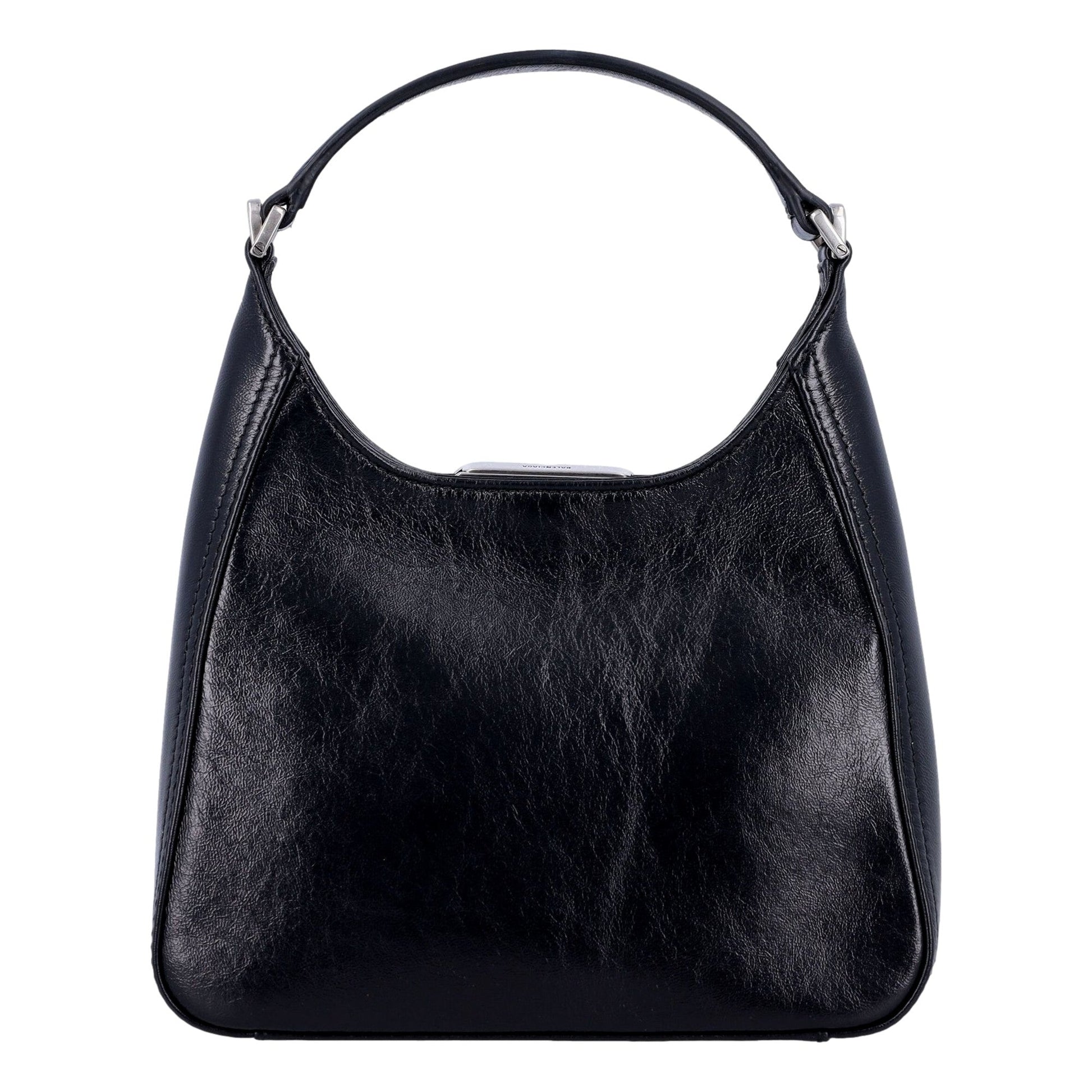 Balenciaga BB Soft Hobo Black Calfskin Leather Black Mini Shoulder Bag -   Shop Bags LLC 