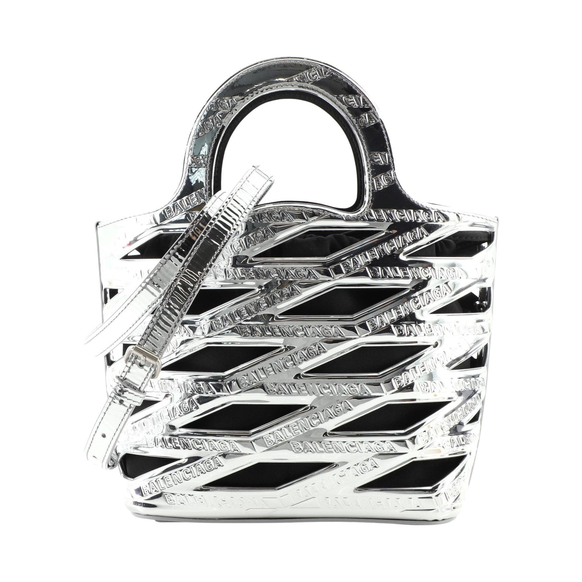 Balenciaga Bag: Neo Basket Handbag & Satchel in Metallic Silver -   Shop Bags LLC 