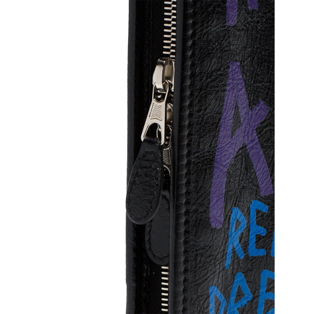 Balenciaga Bazar Graffiti Leather Pouch - Edgy Style for Any Occasion -   Shop Bags LLC