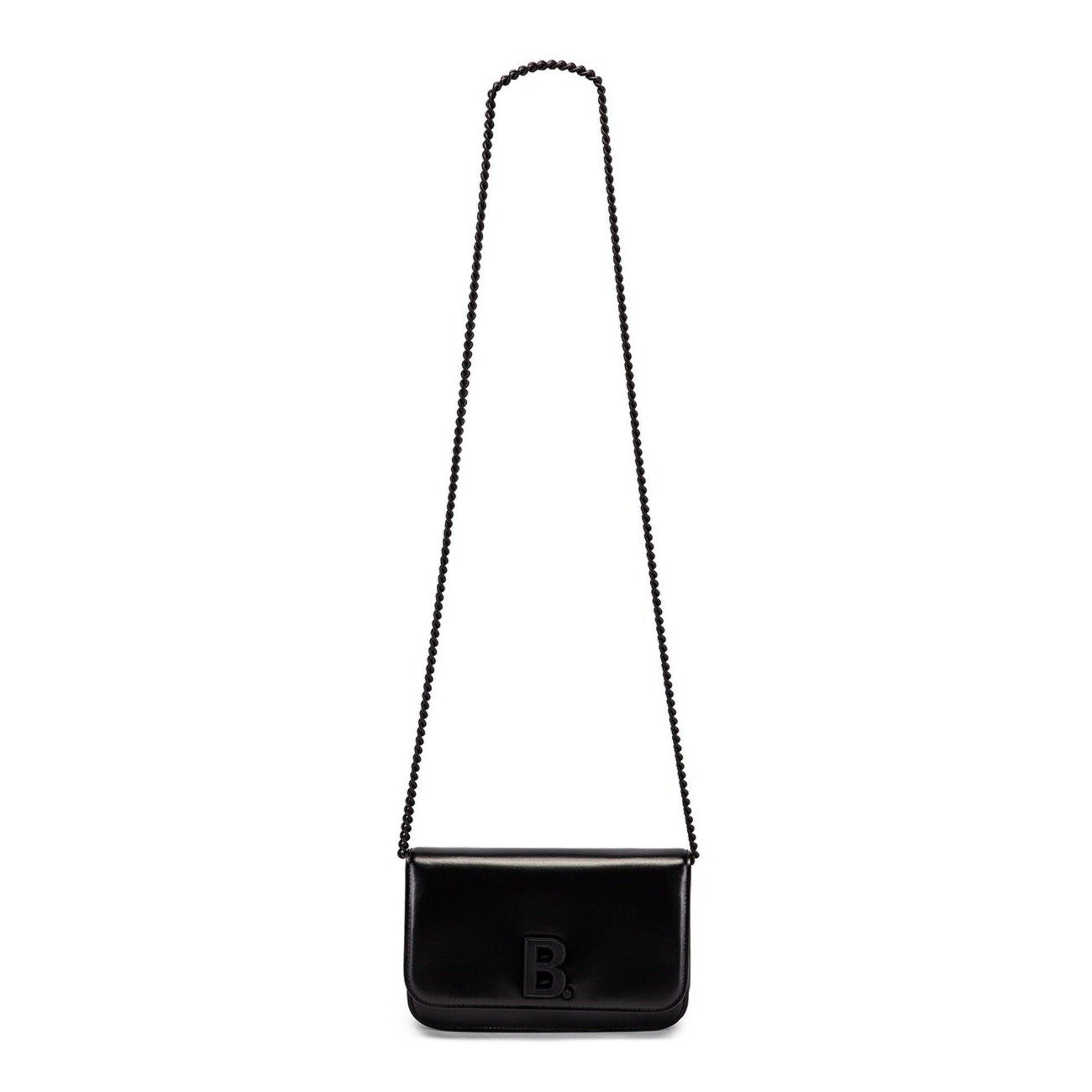 Balenciaga Black Calfskin Leather Chain Wallet Shoulder Bag -   Shop Bags LLC