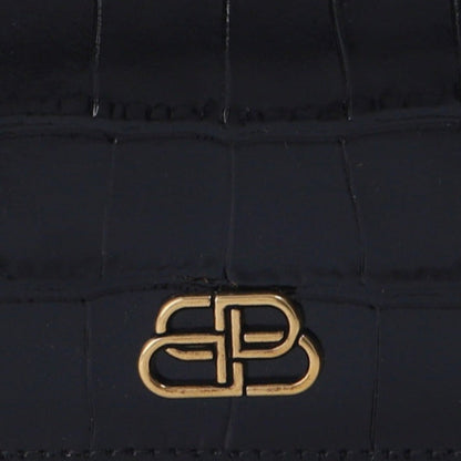 Balenciaga Black Wallet - Crocodile Embossed Luxury Wallet -   Shop Bags LLC 