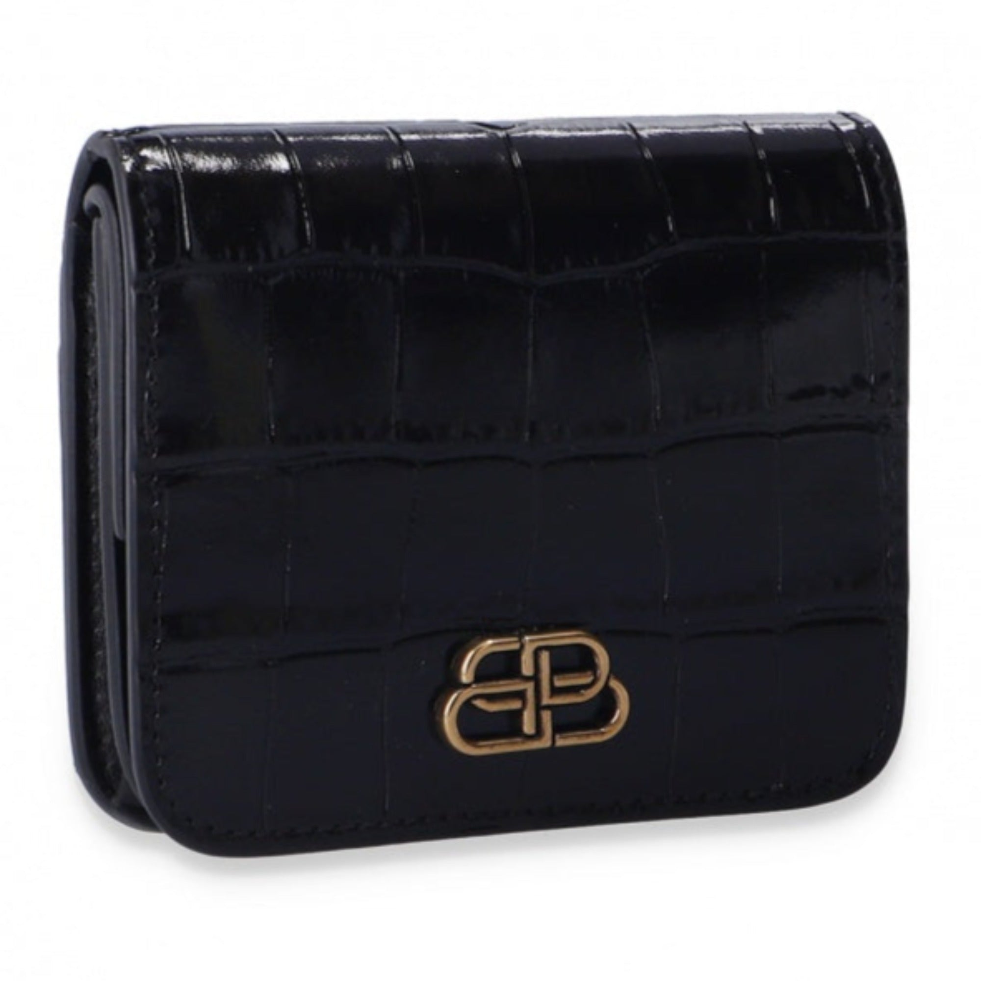 Balenciaga Black Wallet - Crocodile Embossed Luxury Wallet -   Shop Bags LLC 
