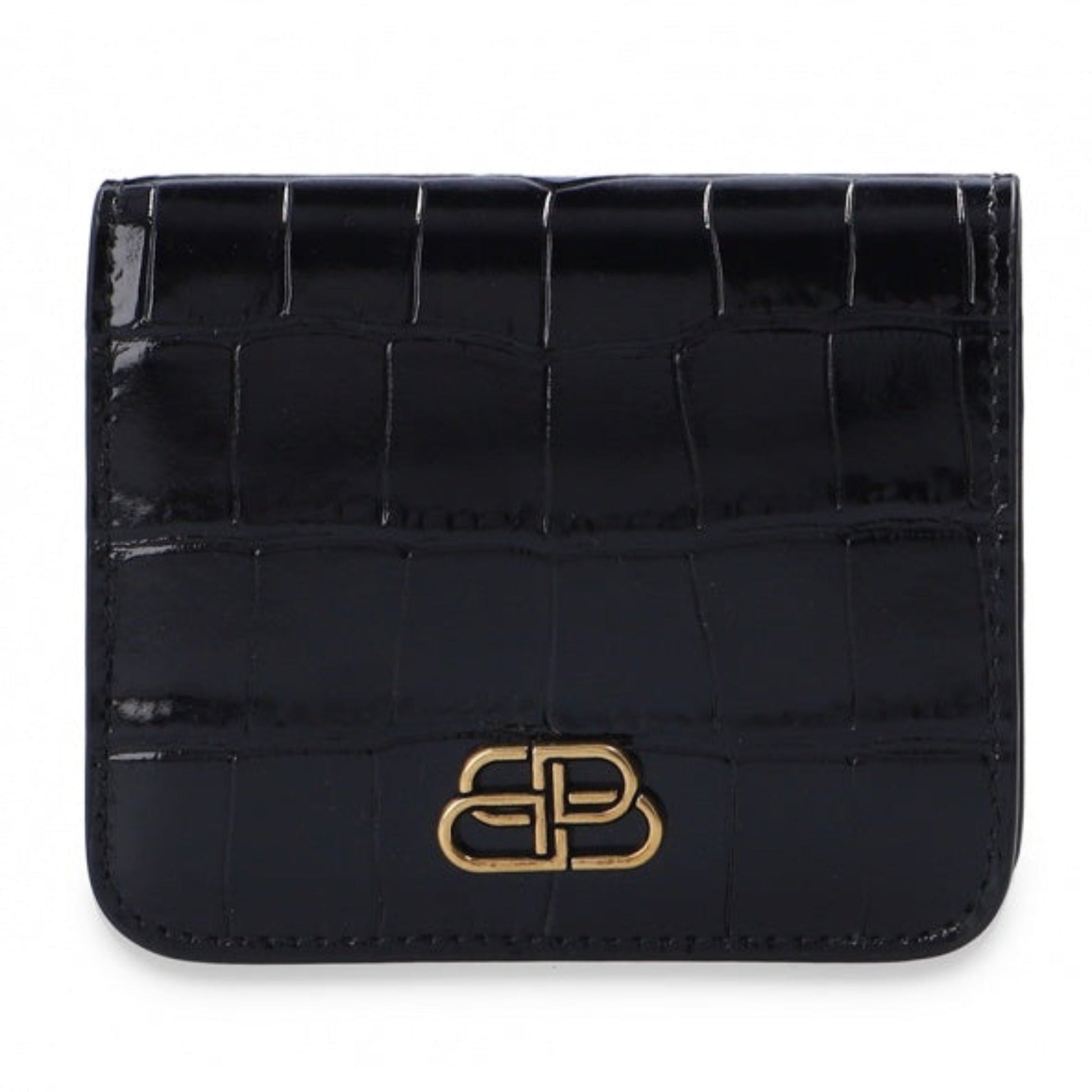 Balenciaga Black Wallet - Crocodile Embossed Luxury Wallet -   Shop Bags LLC 