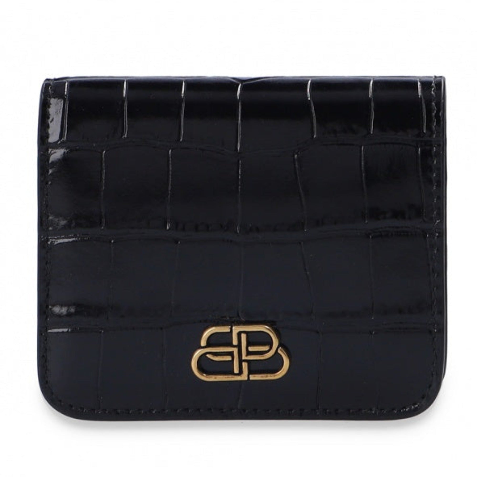 Balenciaga Black Wallet - Crocodile Embossed Luxury Wallet -   Shop Bags LLC 
