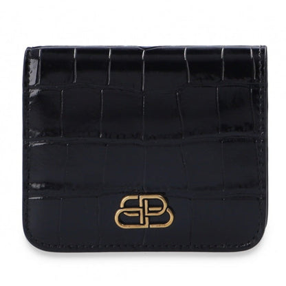 Balenciaga Black Wallet - Crocodile Embossed Luxury Wallet -   Shop Bags LLC 