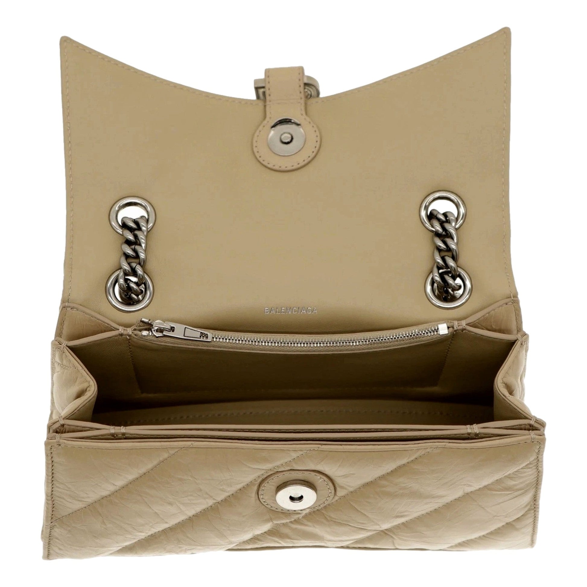 Balenciaga Crush Quilted Leather Bag: Luxury & Elegance in Taupe -   Shop Bags LLC 