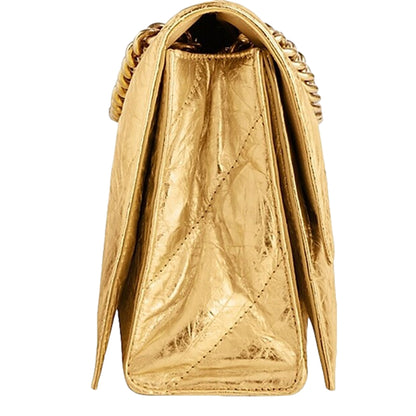 Balenciaga Crush Quilted Leather Mini Bag - Luxurious Metallic Gold -   Shop Bags LLC 