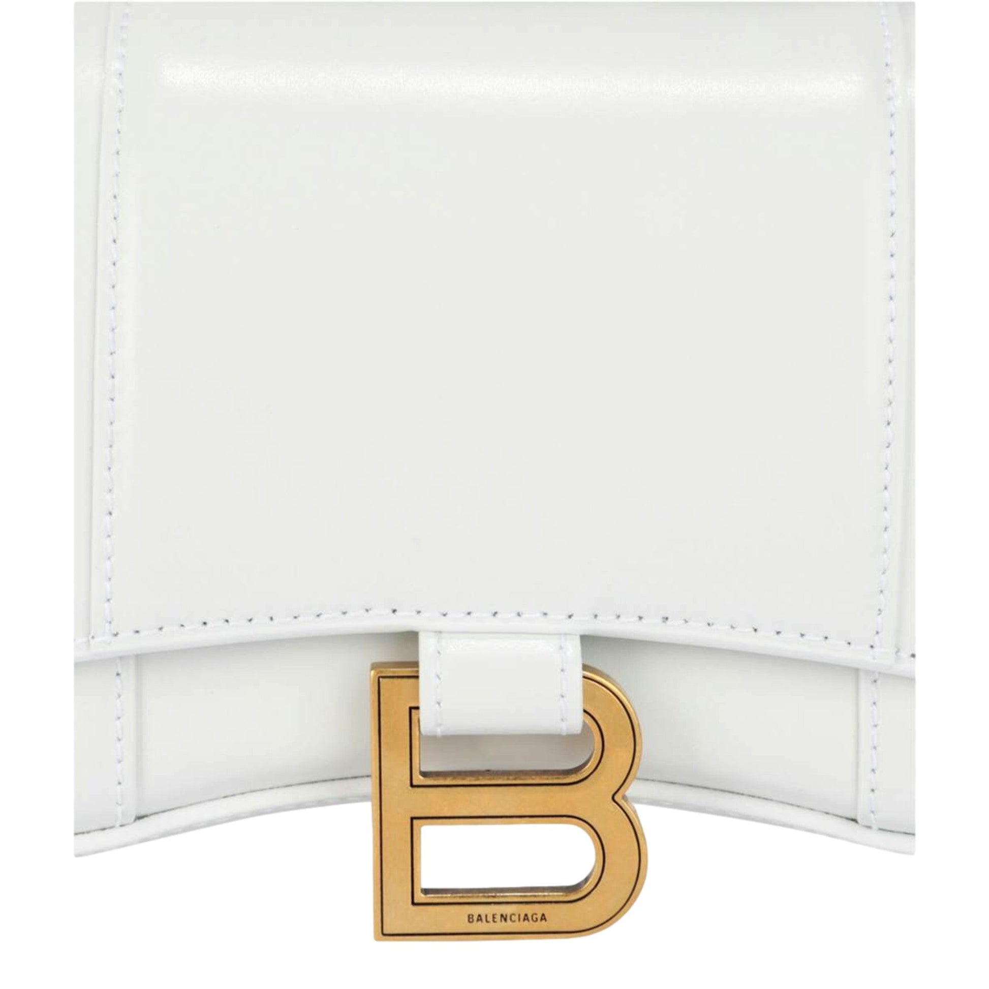 Balenciaga Hourglass White Smooth Calfskin Leather Wallet on Chain Crossbody Bag -   Shop Bags LLC 