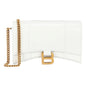 Balenciaga Hourglass White Smooth Calfskin Leather Wallet on Chain Crossbody Bag -   Shop Bags LLC 