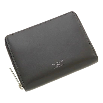 Balenciaga Leather Zip Around Coin Case Wallet - Elegant Gray Design -   Shop Bags LLC 