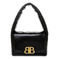 Balenciaga Monaco Soft Nappa Leather Shoulder Bag Black -   Shop Bags LLC 