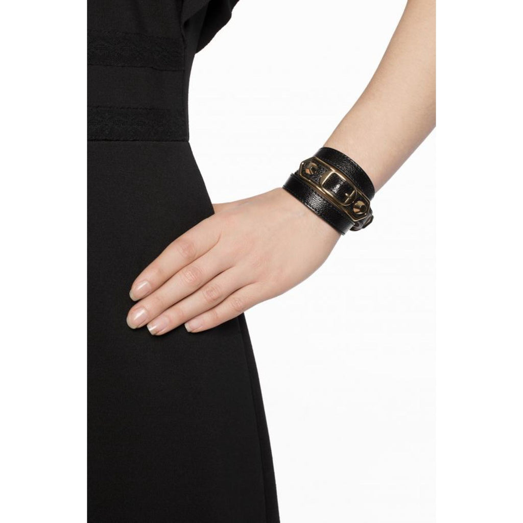 Balenciaga Navy Blue Shiny Leather Wrap Bracelet - Elegant Accessory -   Shop Bags LLC