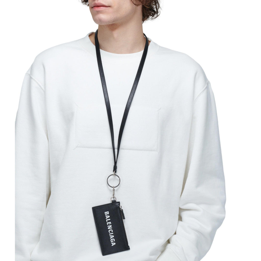 Balenciaga Wallet: Unisex Black Wallet & Card Holder with Lanyard -   Shop Bags LLC 