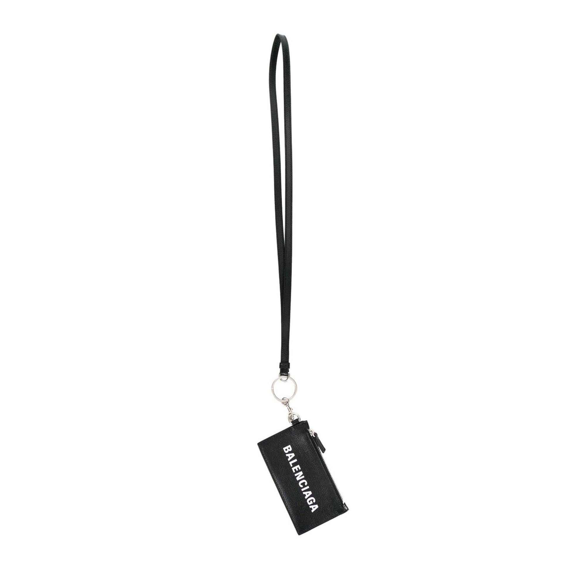 Balenciaga Wallet: Unisex Black Wallet & Card Holder with Lanyard -   Shop Bags LLC 