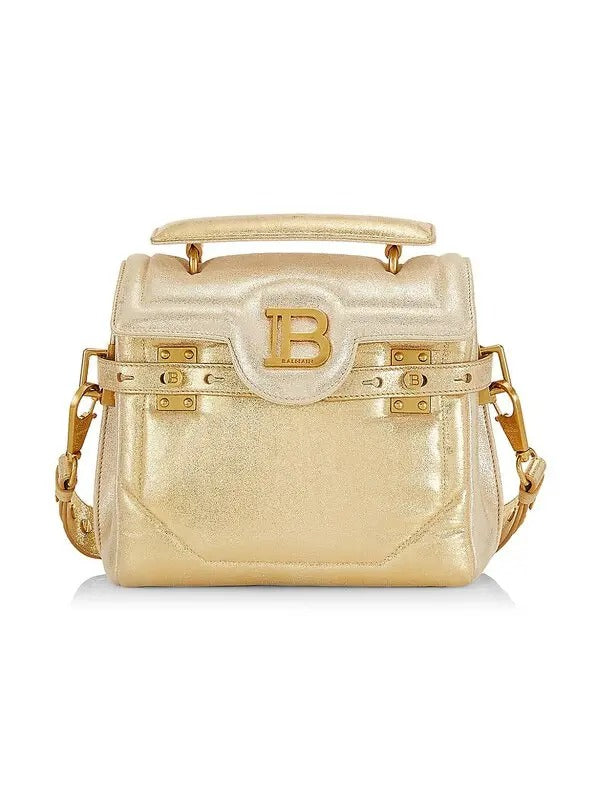 Balmain Bag: B-Buzz 23 Metallic Gold Tote, Crossbody, Shoulder Style
