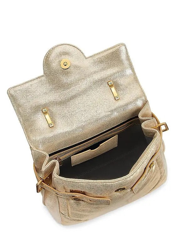 Balmain Bag: B-Buzz 23 Metallic Gold Tote, Crossbody, Shoulder Style