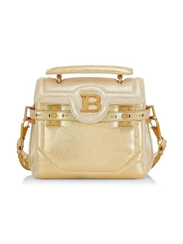 Balmain Bag: B-Buzz 23 Metallic Gold Tote, Crossbody, Shoulder Style