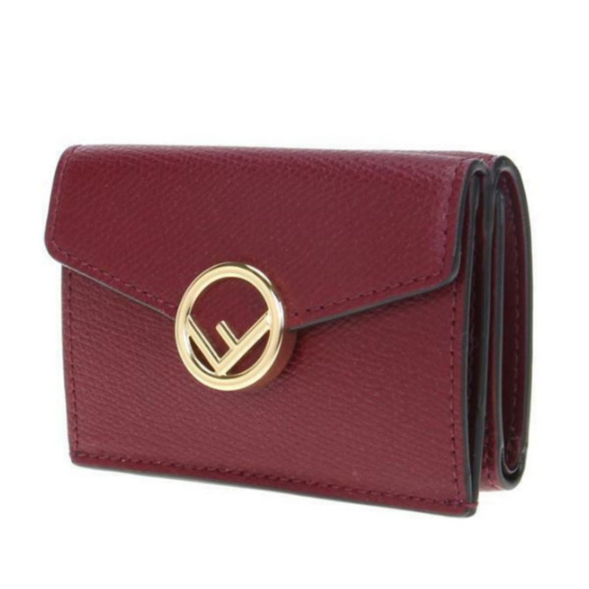 Fendi Red Calf Leather Trifold Wallet - Luxury & Functionality
