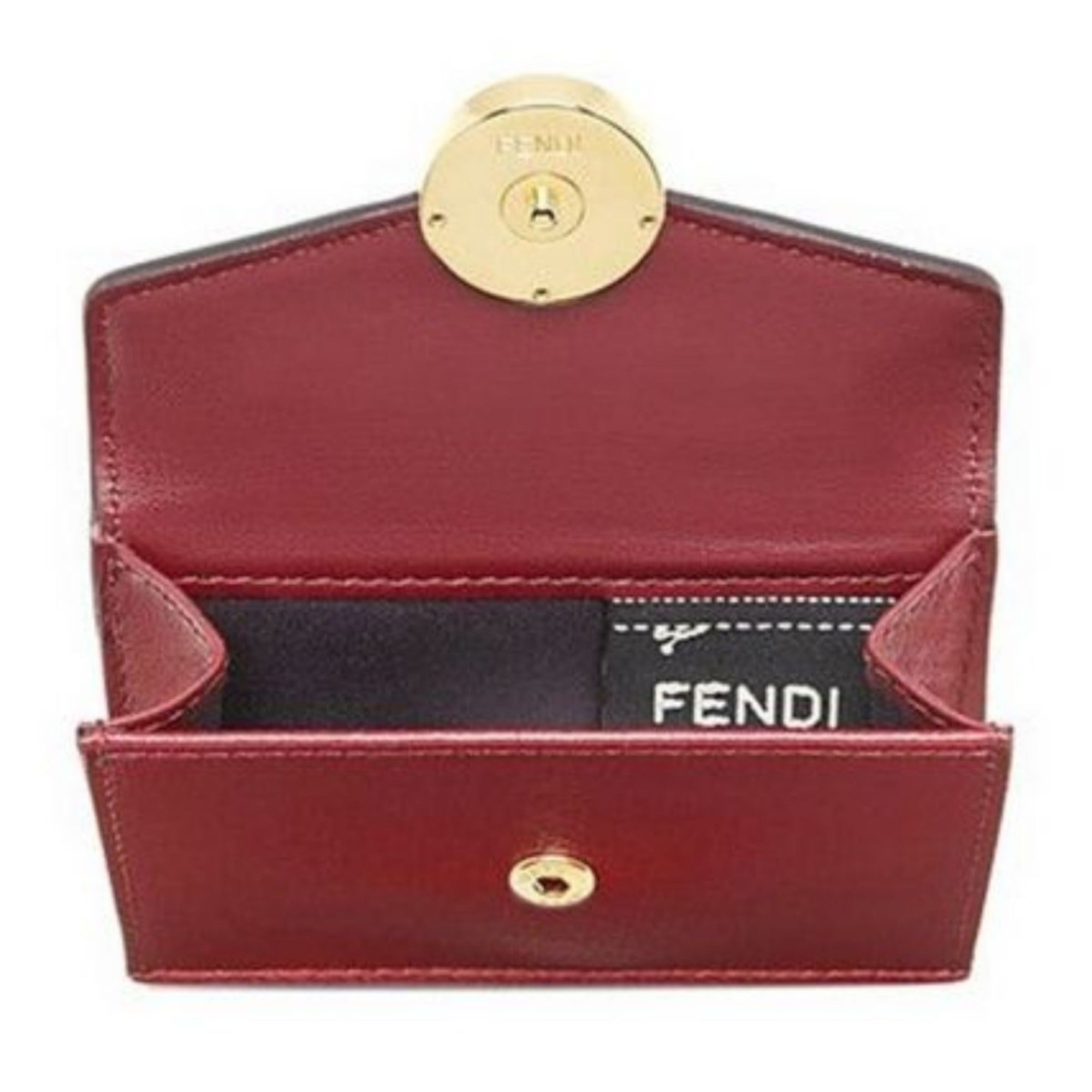 Fendi Red Calf Leather Trifold Wallet - Luxury & Functionality