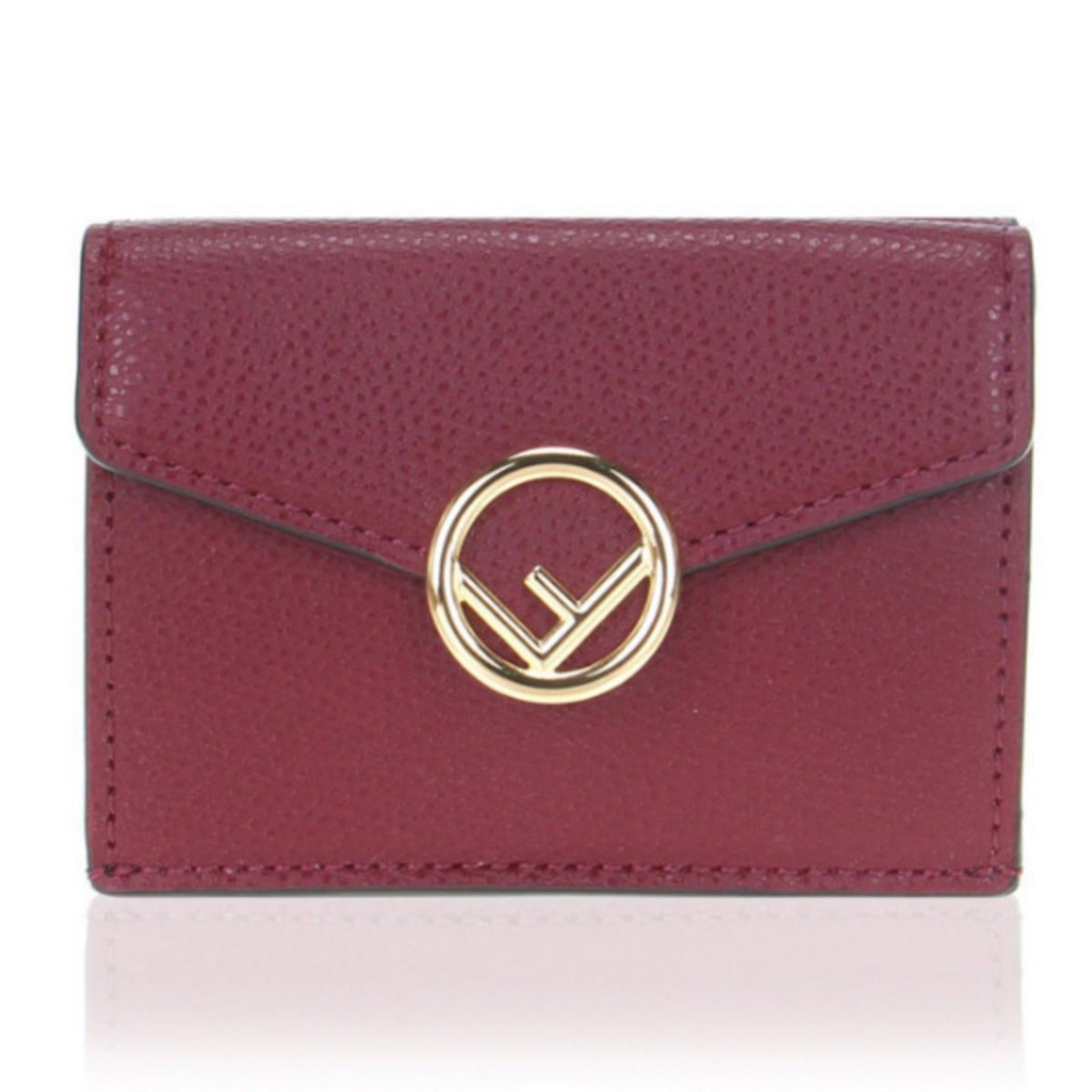 Fendi Red Calf Leather Trifold Wallet - Luxury & Functionality