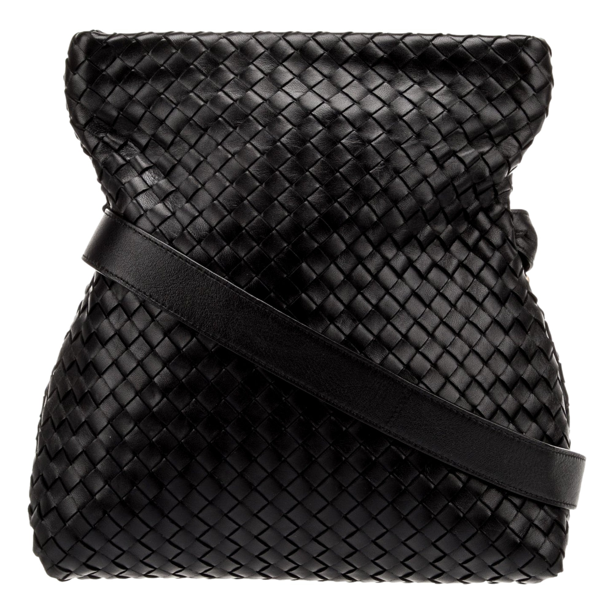 Bottega Veneta Intrecciato Olimpia Black Leather Shoulder Bag