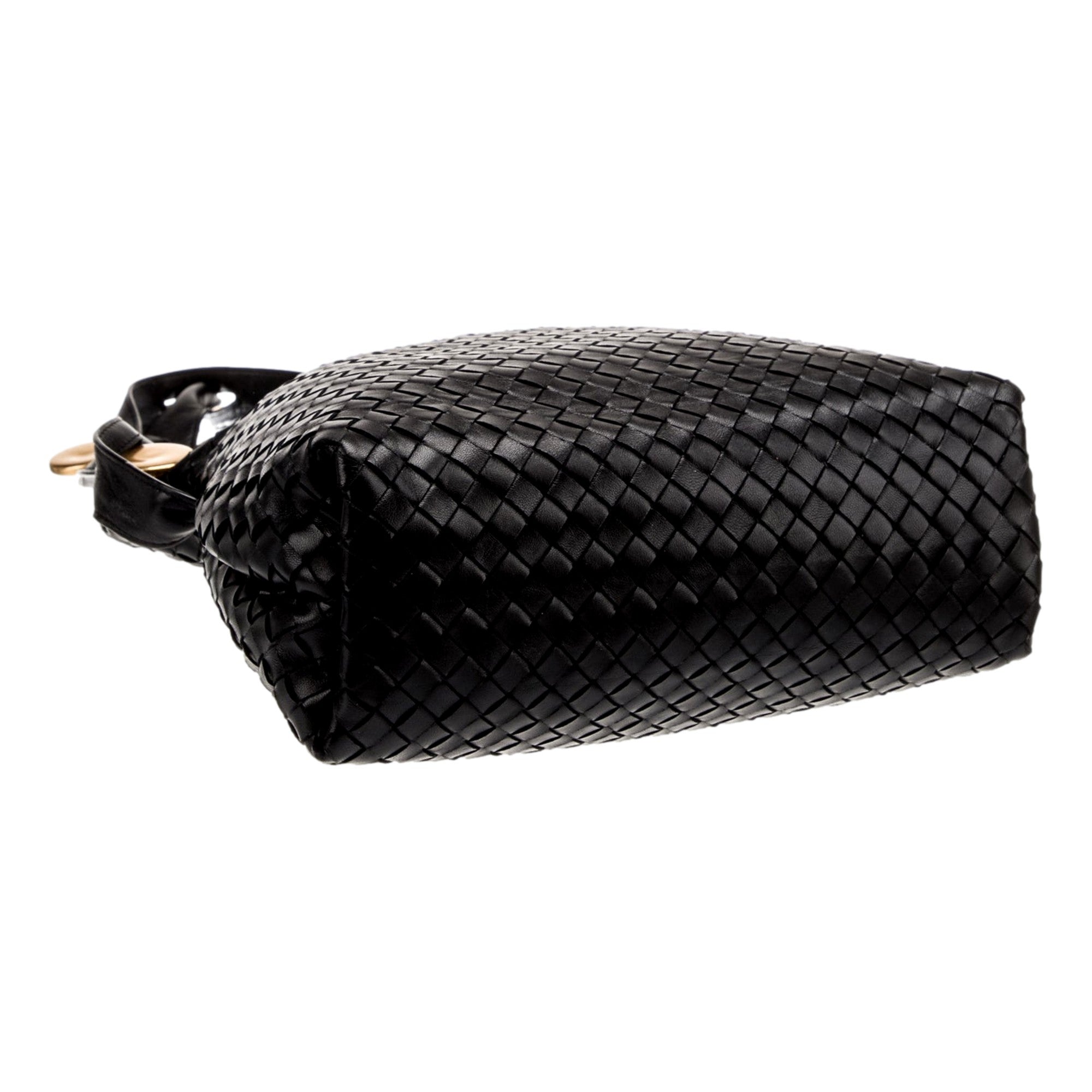 Bottega Veneta Intrecciato Olimpia Black Leather Shoulder Bag