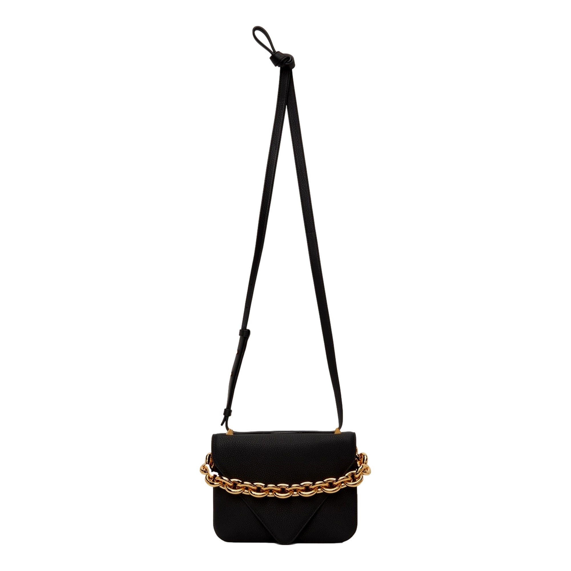 Black Calfskin Crossbody Bag - Bottega Veneta Minimalist Luxury