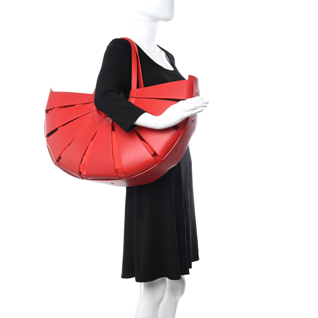 Bottega Veneta Shell Bag - Chic Chili Tomato Calfskin Handbag -  
