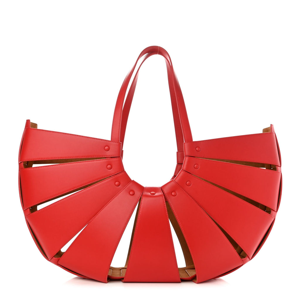 Bottega Veneta Shell Bag - Chic Chili Tomato Calfskin Handbag -  