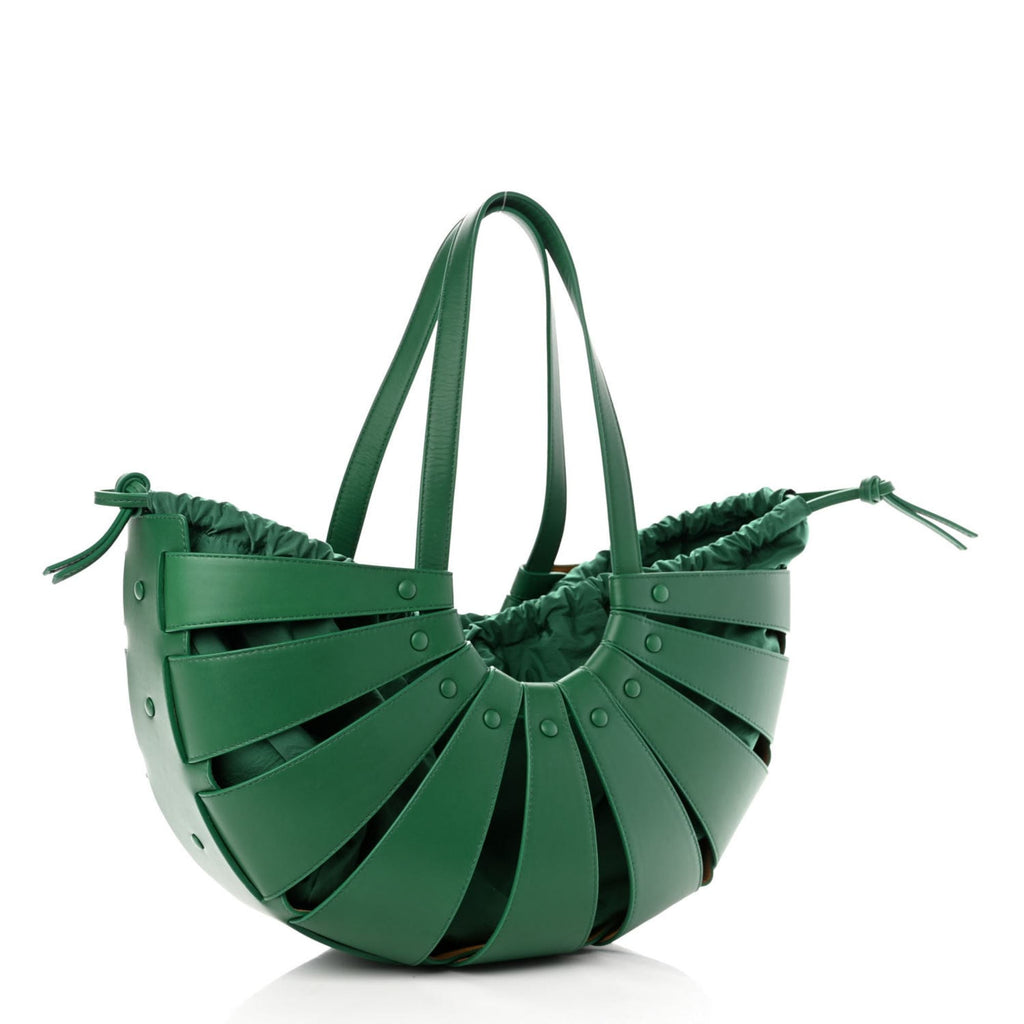 Bottega Veneta Shell Bag - Luxurious Racing Green Calfskin Elegance -  