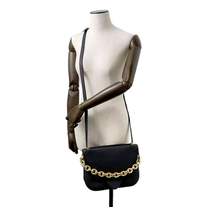 Bottega Veneta Shoulder Bag: Elegant Black & Gold Leather Purse -   Shop Bags LLC