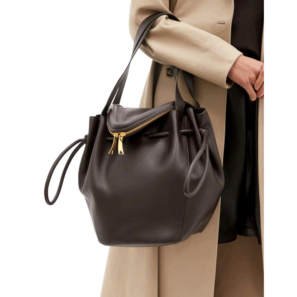 Bottega Veneta Shoulder Bag - Elegant Large Brown Calfskin Style -   Shop Bags LLC 