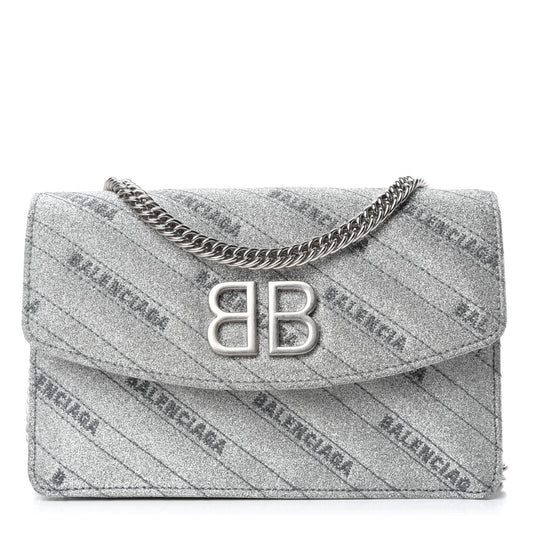 Chain Bag & Leather Wallet: Balenciaga Glitter Leather Bag Luxe -   Shop Bags LLC 