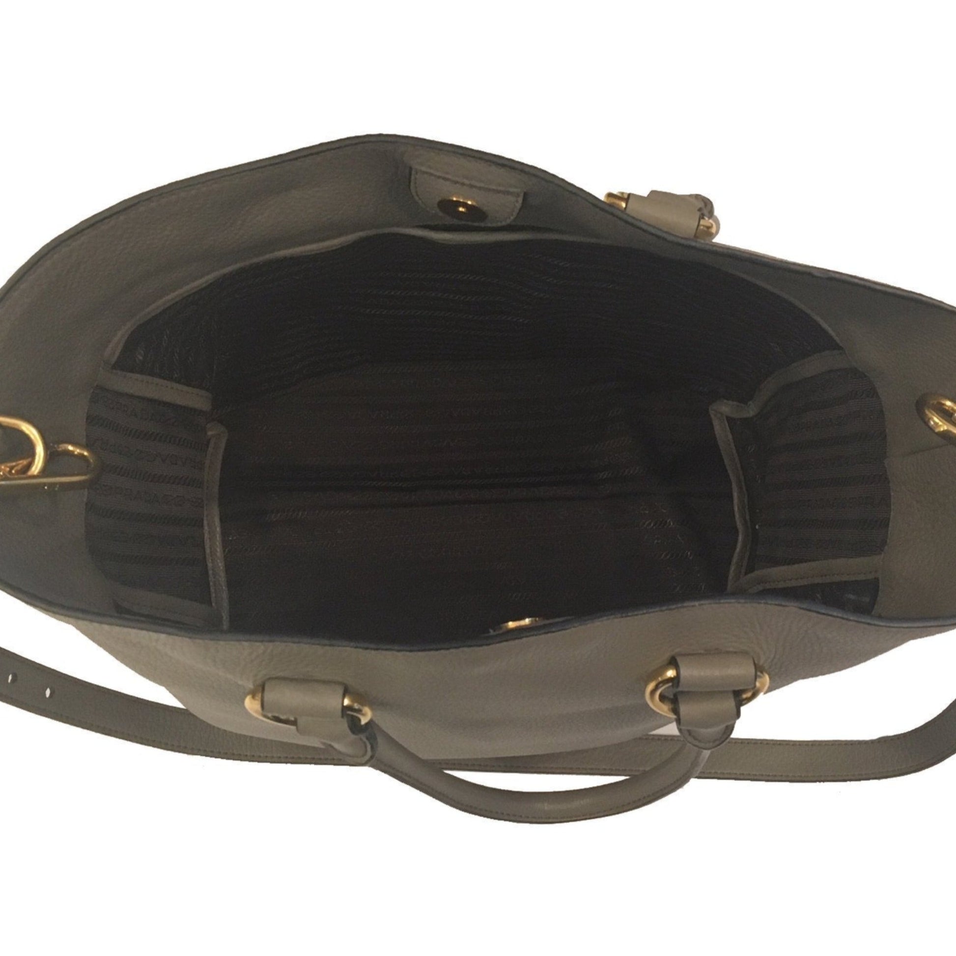 Chic Prada Gray Vitello Phenix Tote - Stylish & Functional Handbag -   Shop Bags LLC