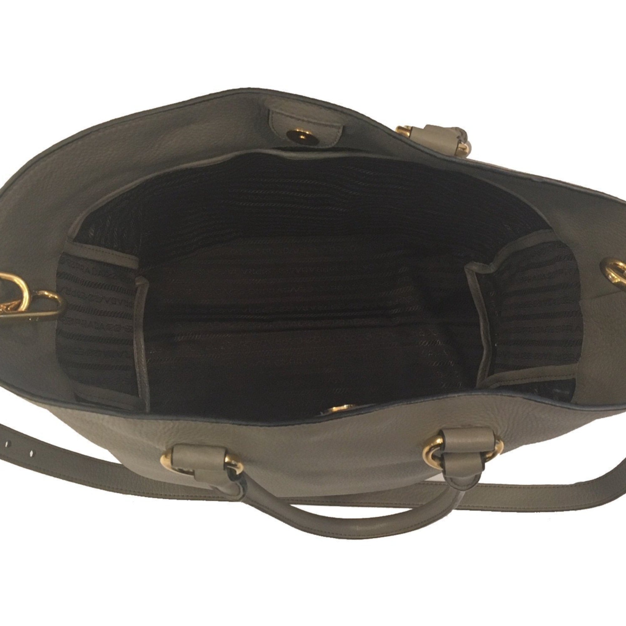 Chic Prada Gray Vitello Phenix Tote - Stylish & Functional Handbag -   Shop Bags LLC