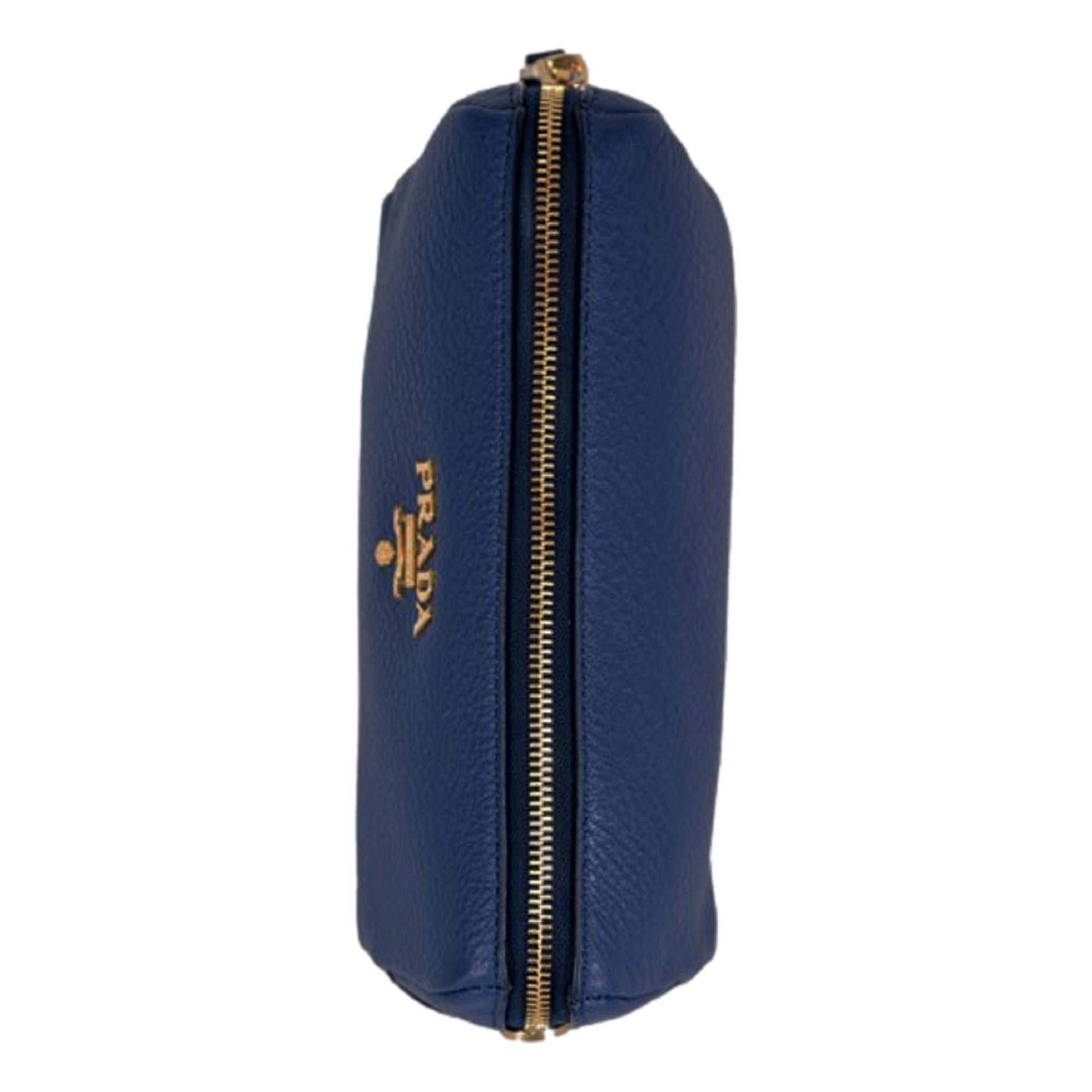 Chic Prada Navy Vanity Case: Elegance in Compact Design -   Shop Bags LLC