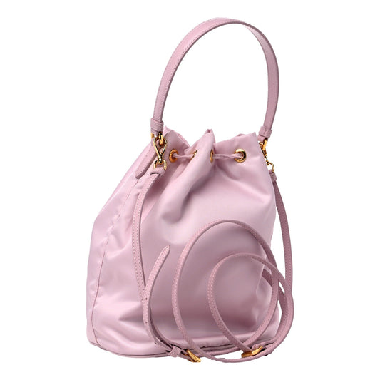 Chic & Sustainable: Prada Pink Re-Nylon Bucket Crossbody Bag -   Shop Bags LLC
